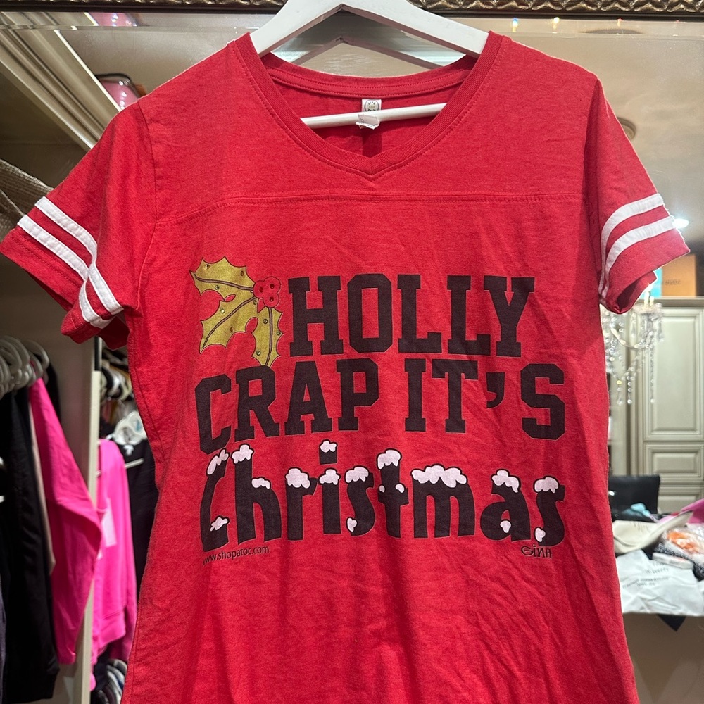 Gina Tees Red Christmas Short Sleeve Tee